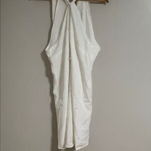 White Sleeveless Pearl Dress